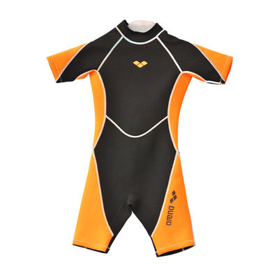 Kids’Shorty Wetsuit 3/2mm Neoprene Short-Sleeve Spring Suit Back Zip Junior Surfing Snorkeling Swim Lessons SUP